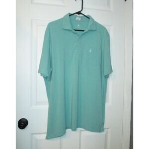 Johnnie-O West Coast Prep Green S/S Preppy Pocket Polo Mens XL Cotton Spandex